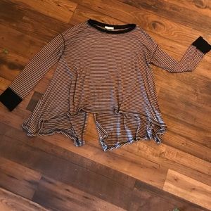 Tan & Black Striped Tunic